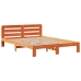 Cama con estantería sin colchón madera maciza marrón 140x200 cm