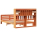 Cama con estantería sin colchón madera maciza marrón 140x200 cm