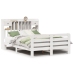 Cama con estantería sin colchón madera maciza blanca 150x200 cm