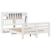 Cama con estantería sin colchón madera maciza blanca 150x200 cm