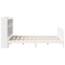Cama con estantería sin colchón madera maciza blanca 150x200 cm