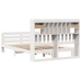 Cama con estantería sin colchón madera maciza blanca 150x200 cm