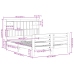 Cama con estantería sin colchón madera maciza blanca 150x200 cm