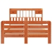 Cama con estantería sin colchón madera maciza marrón 160x200 cm
