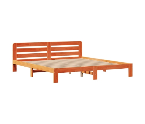 Cama con estantería sin colchón madera maciza marrón 180x200cm