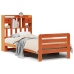Cama con estantería sin colchón madera maciza marrón 75x190 cm