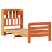 Cama con estantería sin colchón madera maciza marrón 75x190 cm
