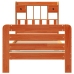 Cama con estantería sin colchón madera maciza marrón 75x190 cm