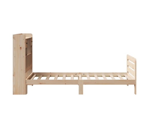 Cama con estantería sin colchón madera maciza de pino 90x190 cm