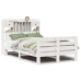 Cama con estantería sin colchón madera maciza blanca 135x190 cm
