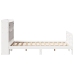 Cama con estantería sin colchón madera maciza blanca 135x190 cm
