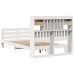 Cama con estantería sin colchón madera maciza blanca 135x190 cm