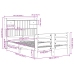 Cama con estantería sin colchón madera maciza blanca 135x190 cm
