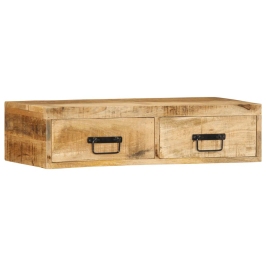 Mueble de TV de pared madera maciza de mango rugosa 80x30x19 cm