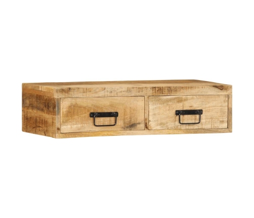 Mueble de TV de pared madera maciza de mango rugosa 80x30x19 cm