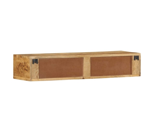 Mueble de TV de pared madera maciza mango rugosa 100x30x19 cm