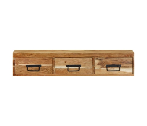 Mueble de TV de pared madera maciza de acacia 100x30x19 cm