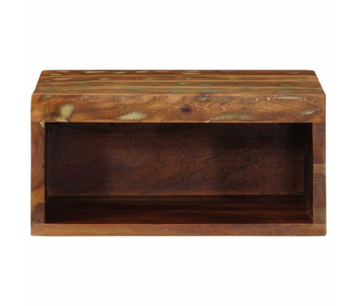 Mueble de TV de pared madera maciza reciclada 40x30x19 cm