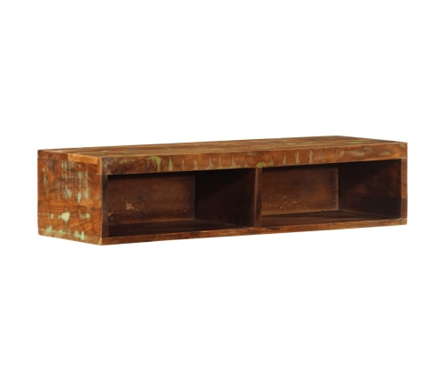 Mueble de TV de pared madera maciza reciclada 80x30x19 cm