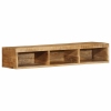 Mueble de TV de pared madera maciza mango rugosa 100x30x19 cm