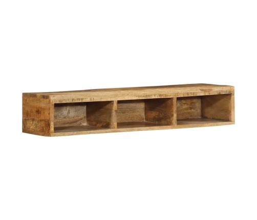 Mueble de TV de pared madera maciza mango rugosa 100x30x19 cm