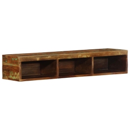 Mueble de TV de pared madera maciza reciclada 100x30x19 cm