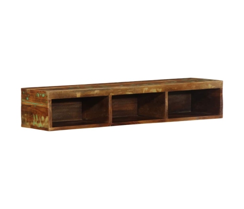 Mueble de TV de pared madera maciza reciclada 100x30x19 cm