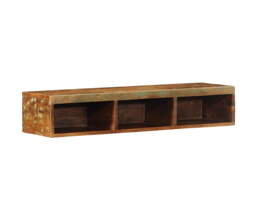 Mueble de TV de pared madera maciza reciclada 100x30x19 cm