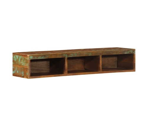 Mueble de TV de pared madera maciza reciclada 100x30x19 cm