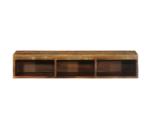 Mueble de TV de pared madera maciza reciclada 100x30x19 cm