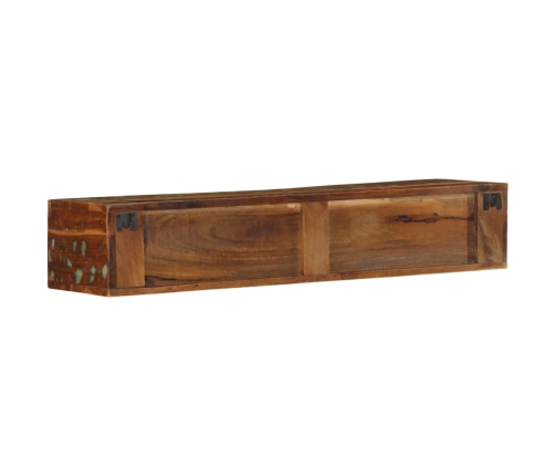 Mueble de TV de pared madera maciza reciclada 100x30x19 cm