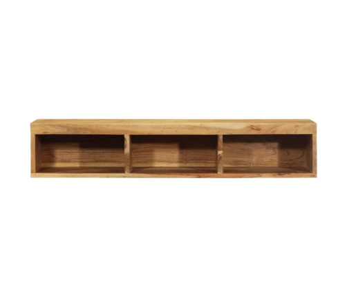 Mueble de TV de pared madera maciza de acacia 100x30x19 cm