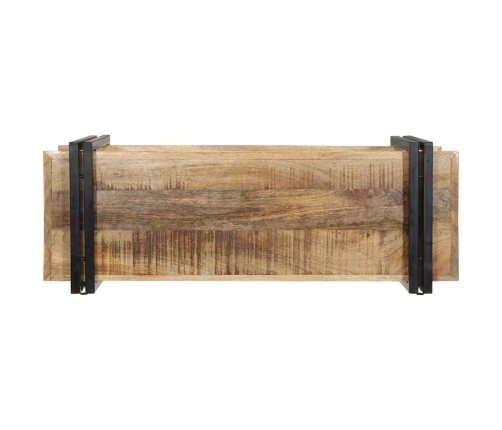 Estante de pared madera maciza de mango 90x33x45 cm