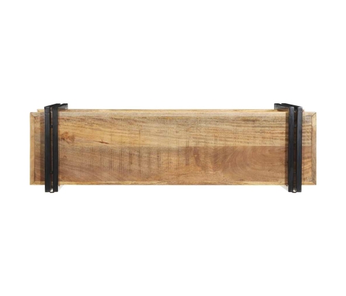 Estante de pared madera maciza de mango 110x33x45 cm