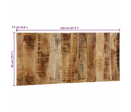 Cabecero de cama 120 cm madera maciza de mango rugoso