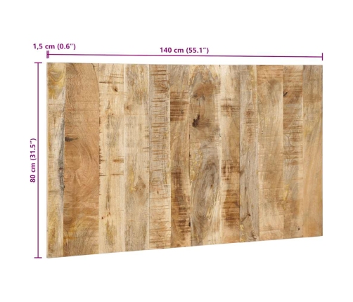 Cabecero de cama 140 cm madera maciza de mango rugoso