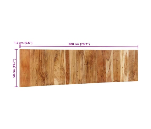 Cabecero de cama 200 cm madera maciza acacia