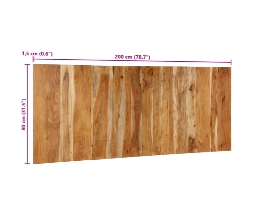 Cabecero de cama 200 cm madera maciza acacia