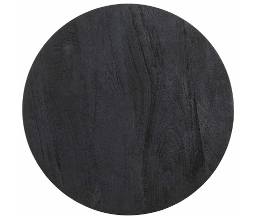 Mesa auxiliar madera maciza de mango negra Ø40x40 cm