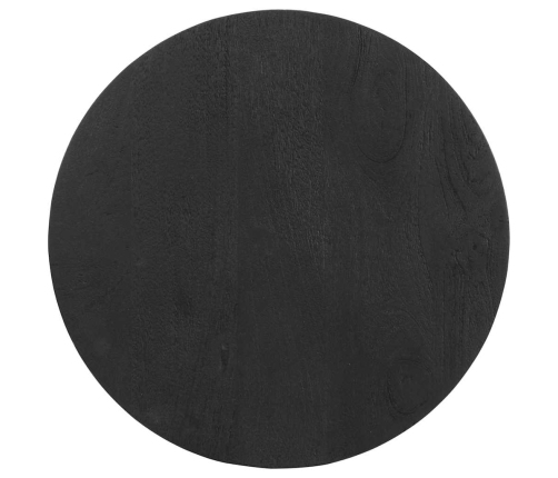 Mesa auxiliar madera maciza de mango negra Ø50x40 cm