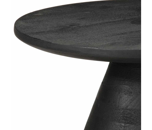 Mesa auxiliar madera maciza de mango negra Ø50x40 cm