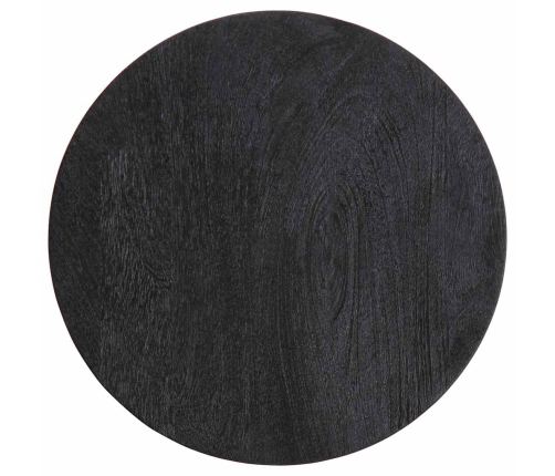 Mesa auxiliar madera maciza de mango negra Ø33x50 cm