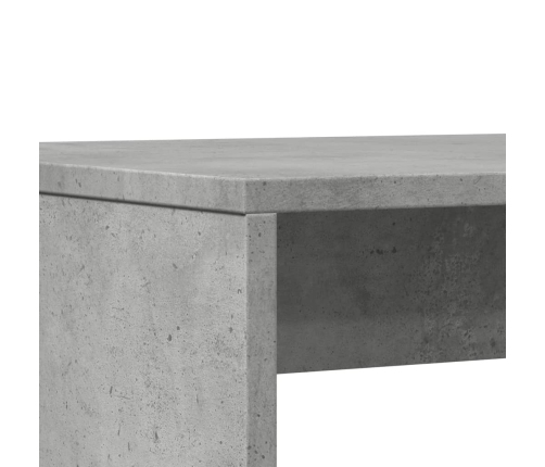 Mesa y bancos de comedor 3 pzas madera ingeniería gris hormigón