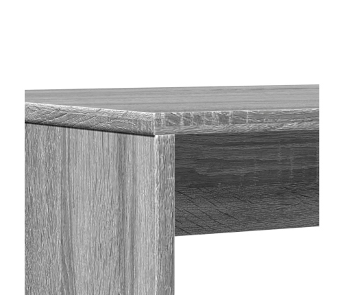 Mesa y bancos de comedor 3 piezas madera ingeniería gris Sonoma