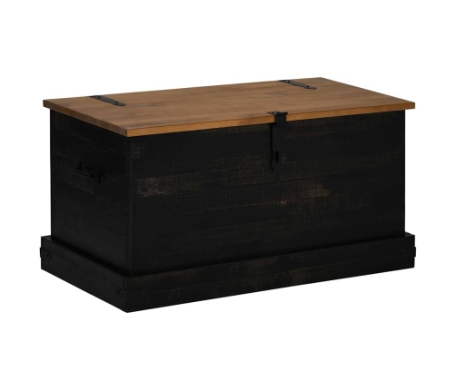 Baúl de almacenamiento HALDEN negro 91x48x47 cm madera maciza