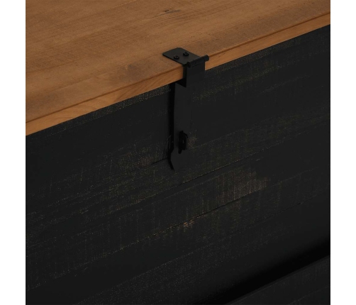 Baúl de almacenamiento HALDEN negro 91x48x47 cm madera maciza