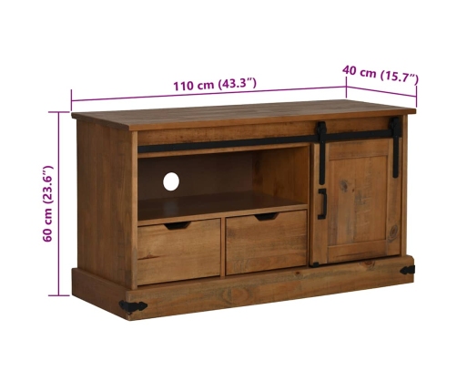 Mueble de TV HALDEN con puerta corredera 110x40x60 cm