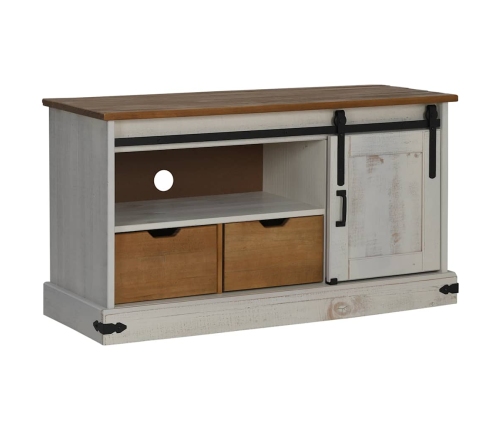 Mueble de TV HALDEN con puerta corredera blanco 110x40x60 cm