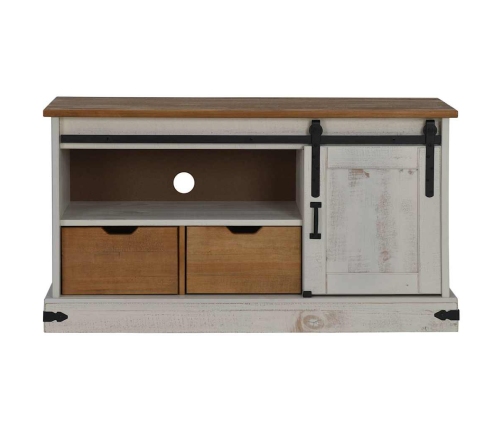 Mueble de TV HALDEN con puerta corredera blanco 110x40x60 cm