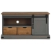 Mueble de TV HALDEN con puerta corredera gris 110x40x60 cm